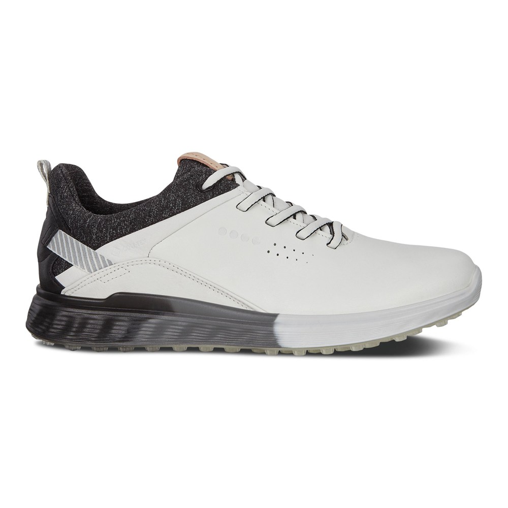 Zapatos De Golf Mujer - ECCO S-Three Spikelesss - Blancos/Negros - IKQ215860